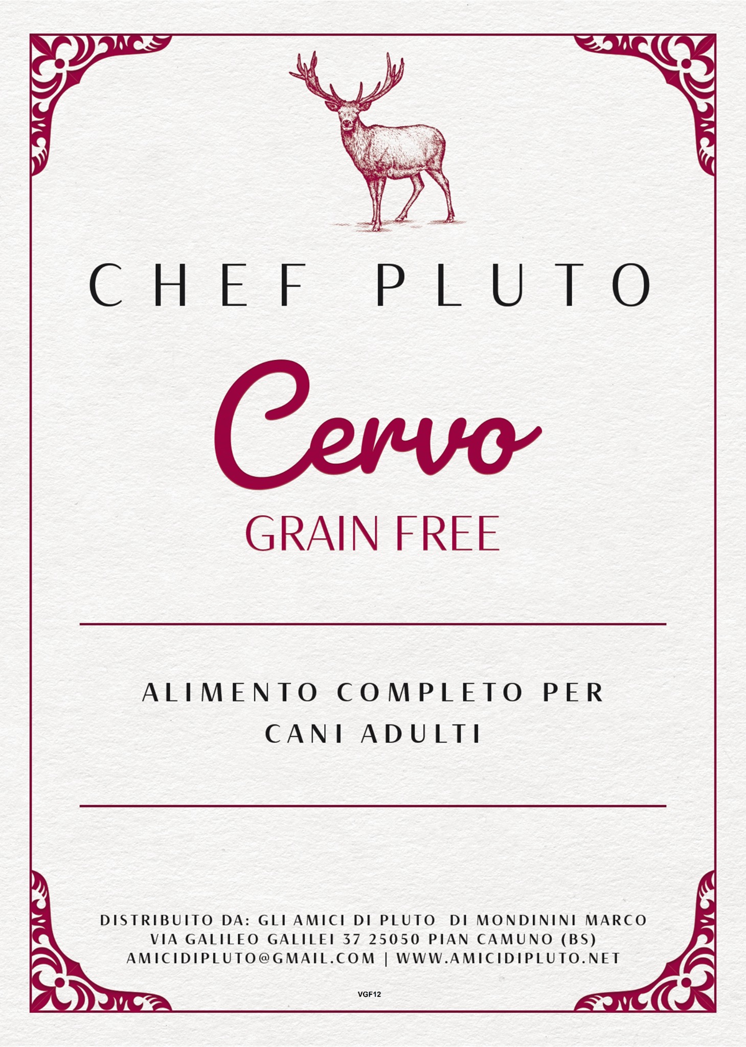 Cervo Grain Free - Cervo grain free con patate dolci e frutti rossi.