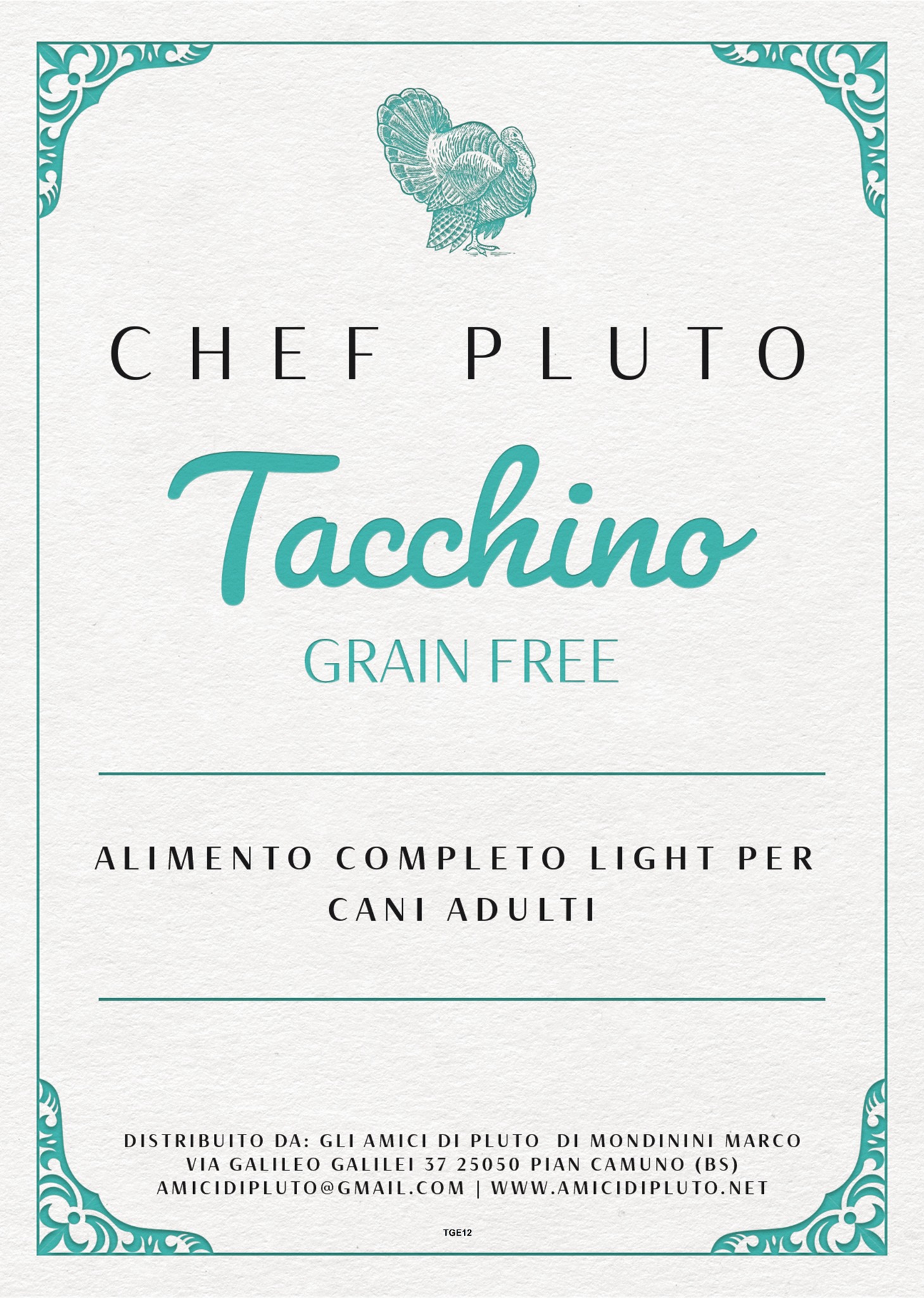 Tacchino Grain Free Light - Tacchino grain free con patate dolci a ridotto contenuto di grassi.